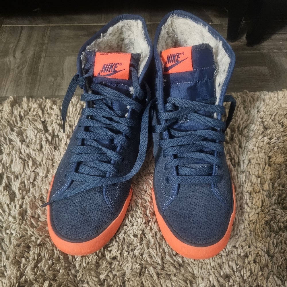Nike Men's Blue and Orange Sneakers